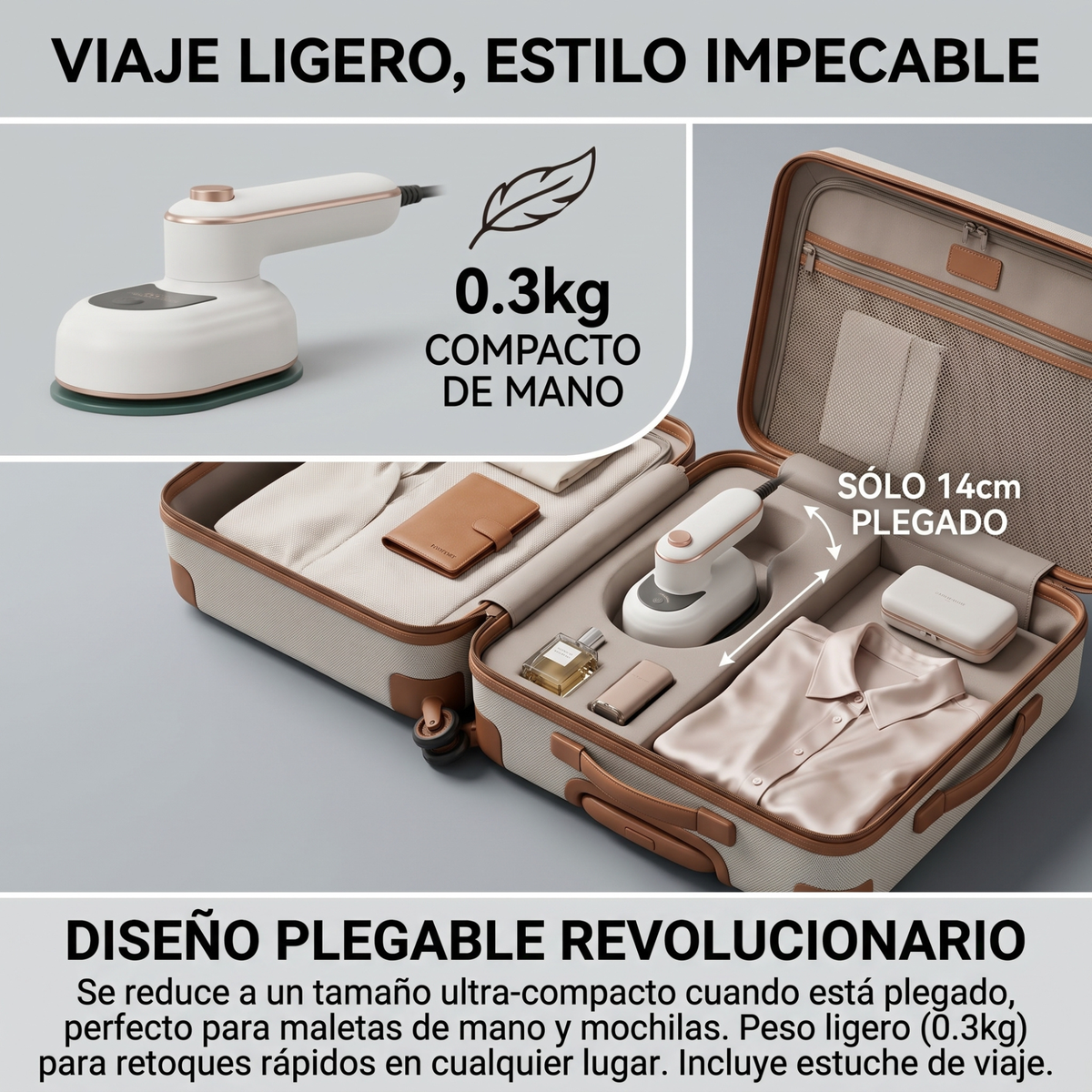 Mini Plancha de Vapor para Maleta